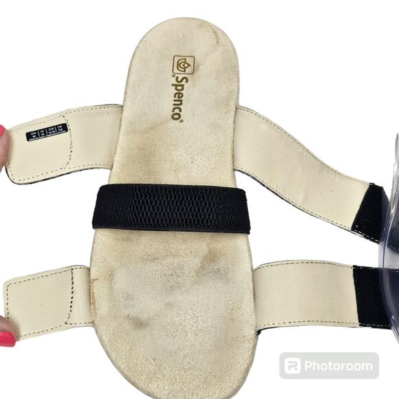 Spenco Women's Black Snake Tessa Orthotic Adjustable Strap Leather Sandal Size 8 - Picture 5 of 9